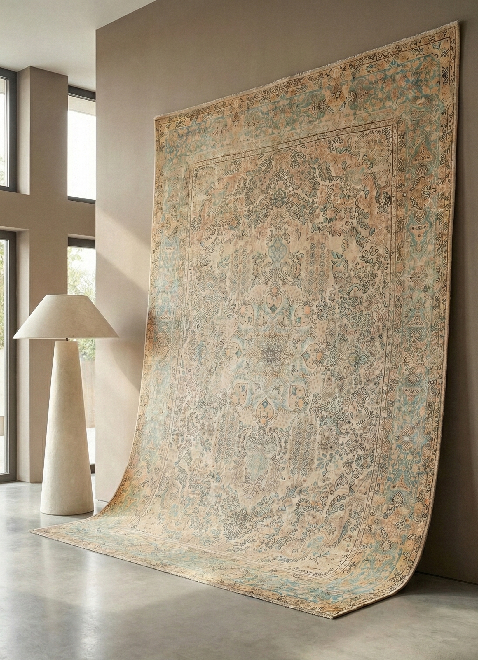 Tappeto Kerman Antico Persiano Autentico | Annodato a Mano 380x270cm - Image 3