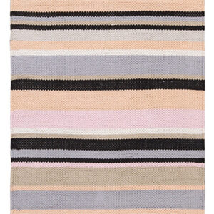 Tappeto in Cotone Lavabile in Lavatrice - Tessuto a mano - Casablanca Stripes Grigio | Ideale per Cucina e Bagno