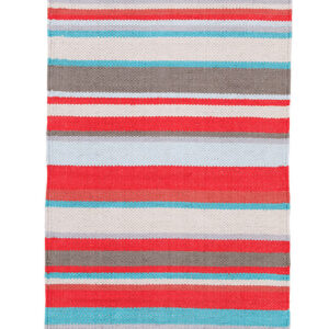 Tappeto in Cotone Lavabile in Lavatrice - Tessuto a mano - Casablanca Stripes Multicolore | Ideale per Cucina e Bagno