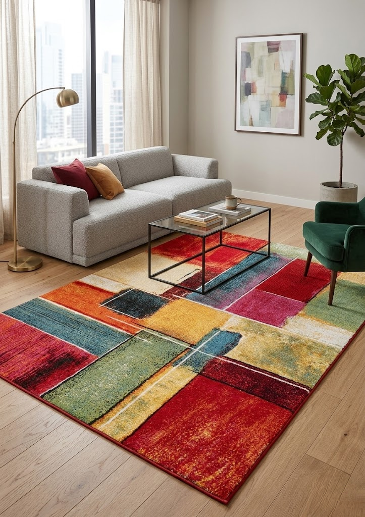 Tappeto Moderno Gallery F - Multicolore Geometrico - Antiscivolo | Ideale per Soggiorno, Camera da letto e Cameretta - Image 8