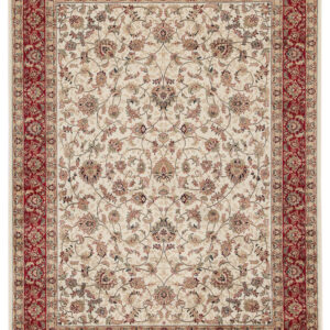 Tappeto Classico Orientale Avorio Rosso - Farshian Hereke - Ideale per Soggiorno, Sala da Pranzo, Camera da Letto