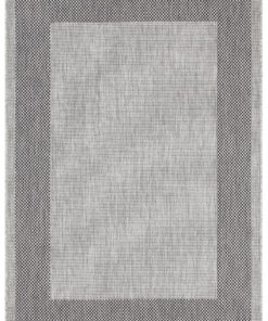 Tappeto da Esterno - FRAME GREY BLACK - Indoor/Outdoor - Grigio Nero | Ideale per Terrazze, Balconi, Patio, Verande