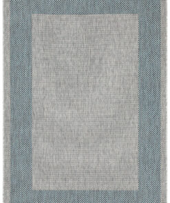 Tappeto da Esterno - FRAME GREY BLUE - Indoor/Outdoor - Grigio Blu | Ideale per Terrazze, Balconi, Patio, Verande
