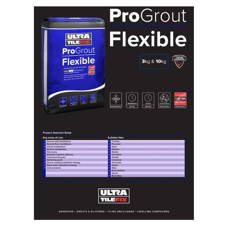 Ultra Tile 3Kg ProGrout Flexible - All Colours - Image 2