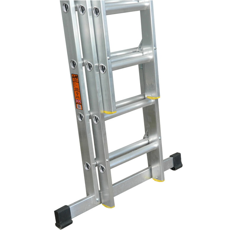 LFI PRo Triple Section 13 Rung Ladder 3.5m with Stabiliser - Image 4