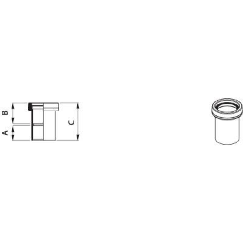Brett Martin MuPVC Solvent Weld Waste 40mm Expansion Coupler - Grey Olve - Image 2