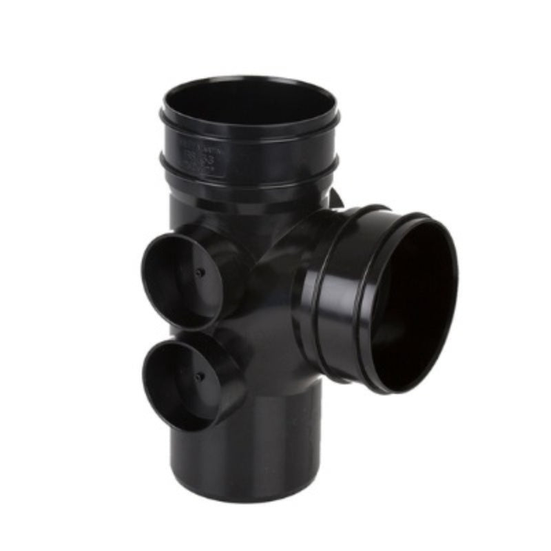 Brett Martin Solvent Soil 92.5 Degree Double Socket Branch x 110mm - Black