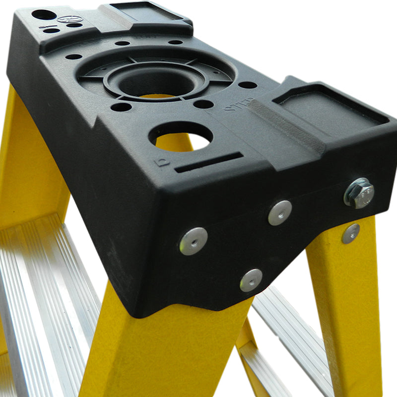 LFI PRo Fibreglass 6 Tread Swingback Builders Step Ladder - Image 4