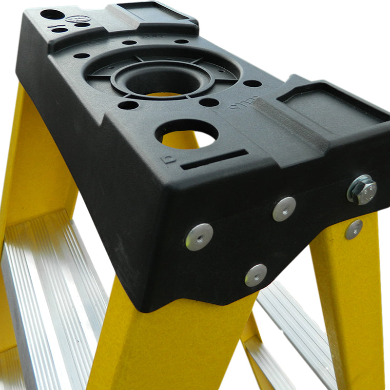 LFI PRo Fibreglass 8 Tread Swingback Builders Step Ladder - Image 4
