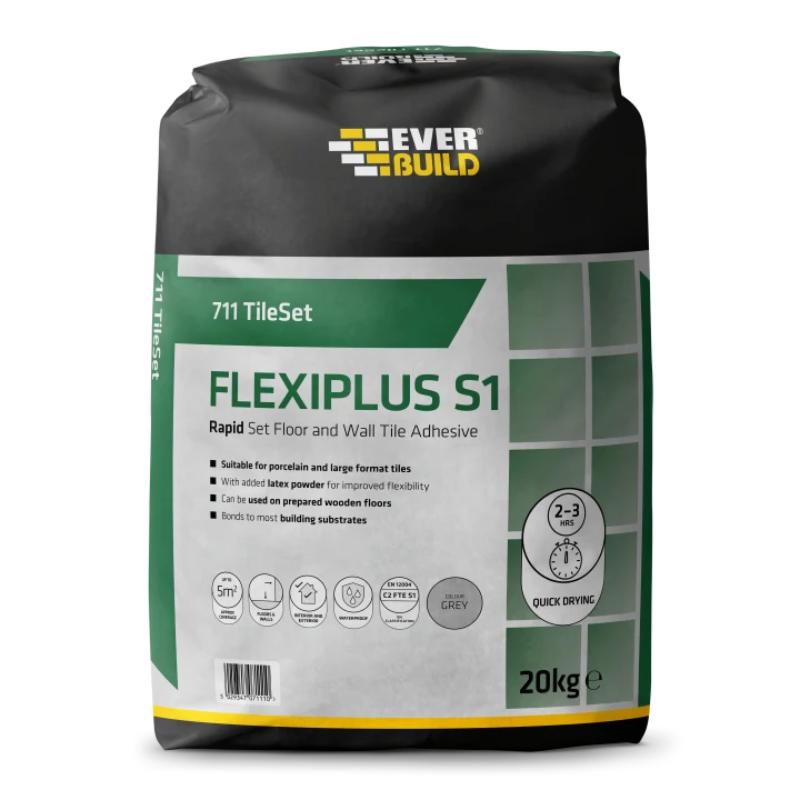 711 TileSet Flexiplus Rapid Set Tile Adhesive 20kg - All Colours - Image 3