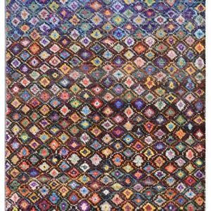 Taimany - Tappeto Tribale in Lana Multicolore - Fatto a Mano 109x81cm