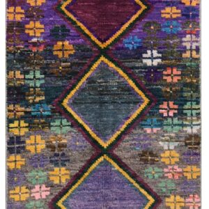 Taimany - Tappeto Tribale in Lana Multicolore - Fatto a Mano 119x73cm