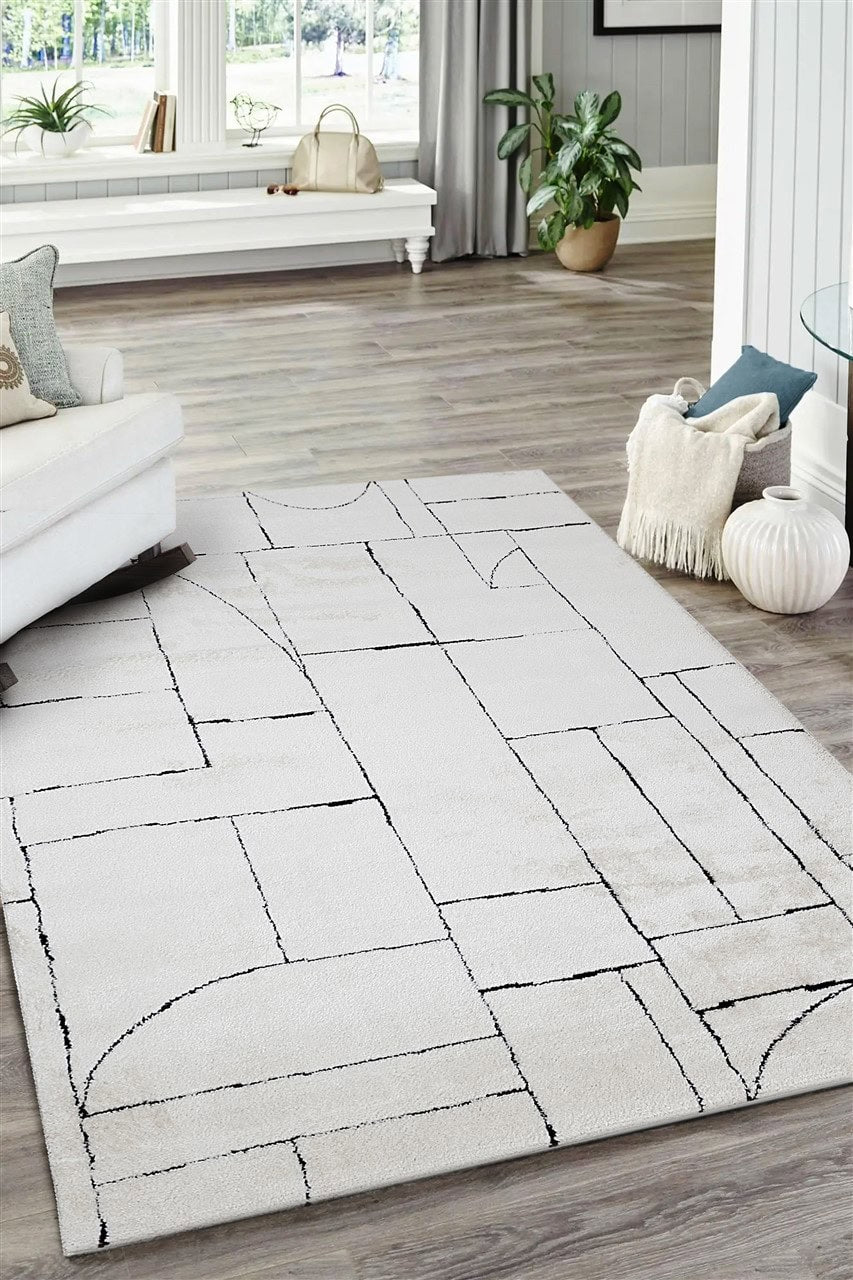 Tappeto Shaggy Tribe Soft B moderno con linee astratte - Image 3