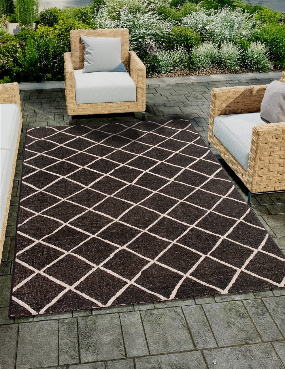 Tappeto da Esterno/Interno Veranda C Black Silver - Geometrico - Image 3